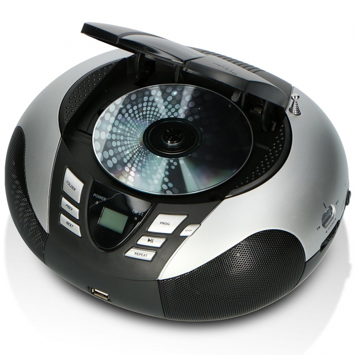 Φορητό Ηχοσύστημα Με CD / MP3 / USB Player & Ραδιόφωνο Ασημί